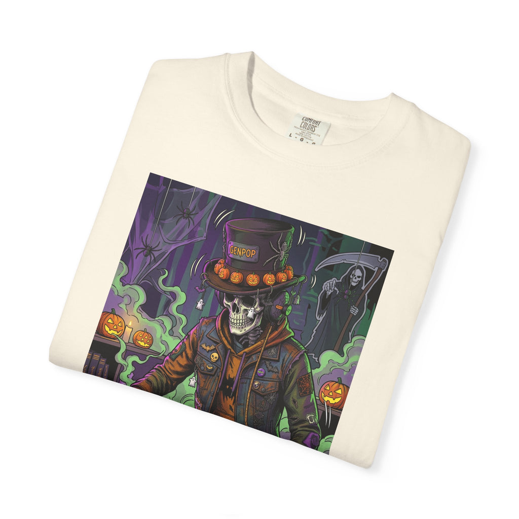 Skeleton DJ Halloween T-Shirt | Spooky Vibes, Pumpkin Lights