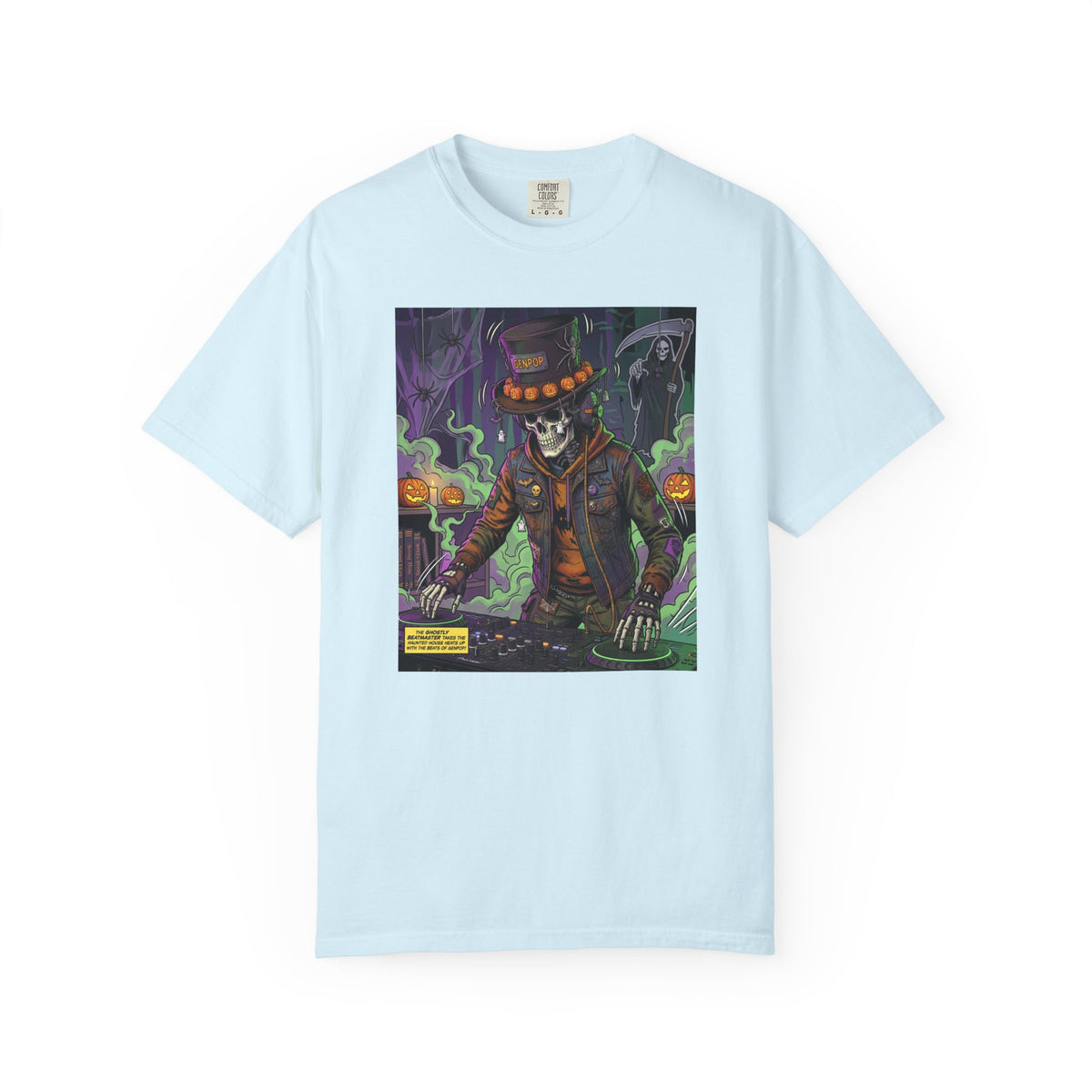 Skeleton DJ Halloween T-Shirt | Spooky Vibes, Pumpkin Lights
