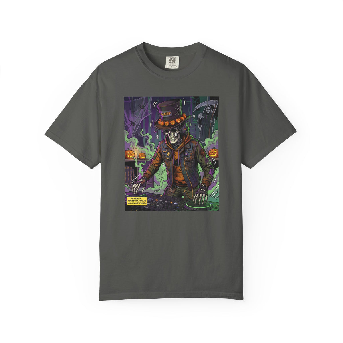 Skeleton DJ Halloween T-Shirt | Spooky Vibes, Pumpkin Lights