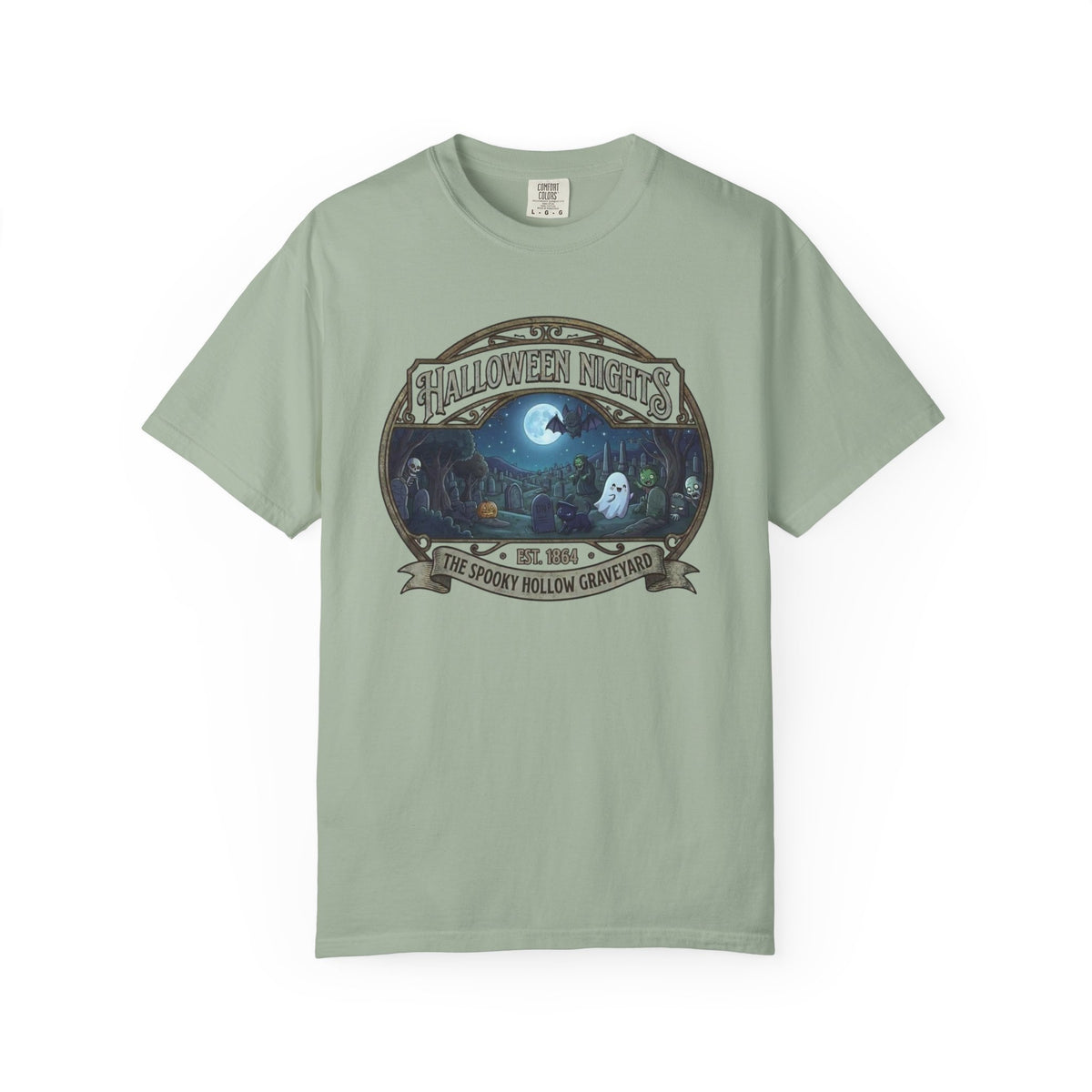 Halloween Nights Haunted Forest Ghosts T-shirt | Spooky Moonlit Design