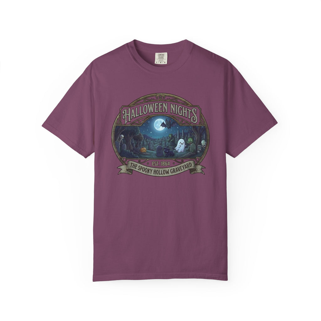 Halloween Nights Haunted Forest Ghosts T-shirt | Spooky Moonlit Design