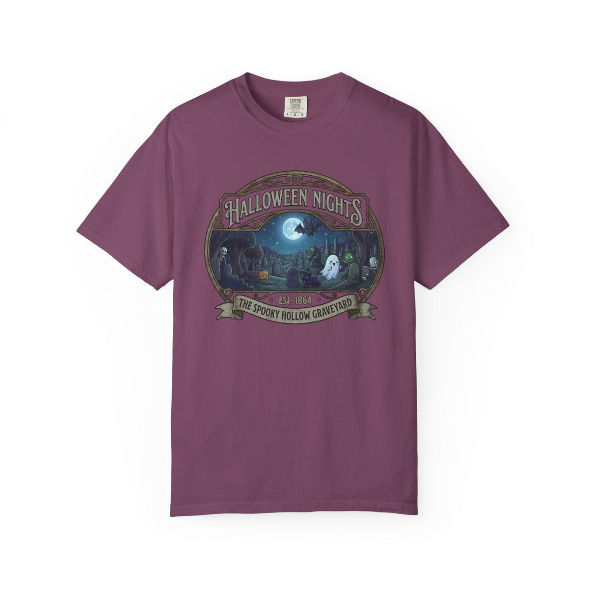 Halloween Nights Haunted Forest Ghosts T-shirt | Spooky Moonlit Design