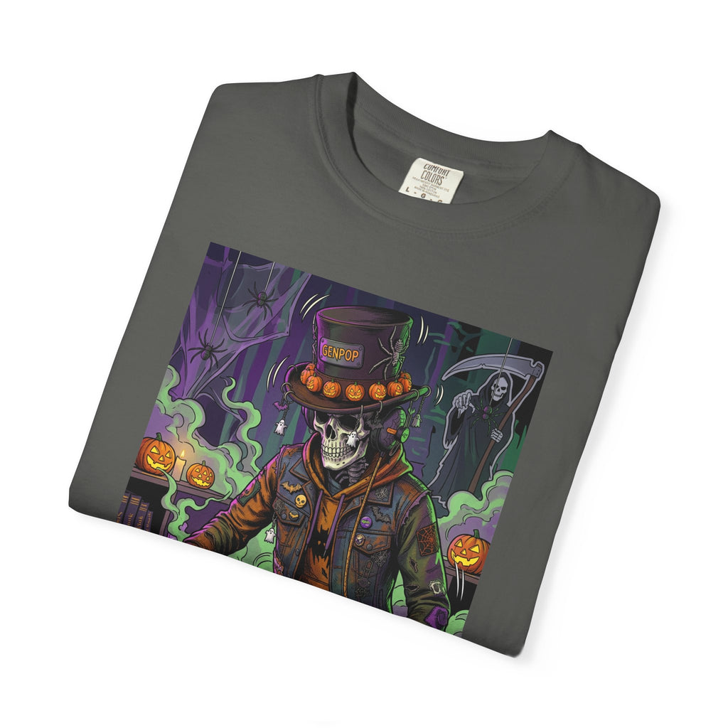 Skeleton DJ Halloween T-Shirt | Spooky Vibes, Pumpkin Lights