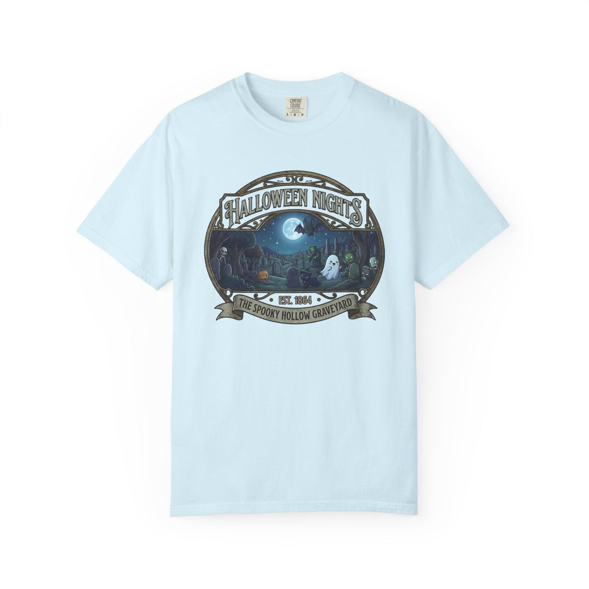 Halloween Nights Haunted Forest Ghosts T-shirt | Spooky Moonlit Design