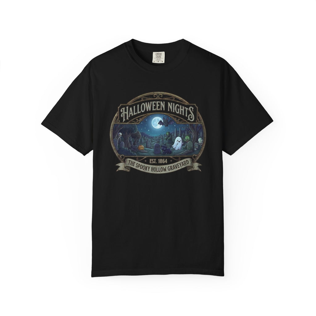 Halloween Nights Haunted Forest Ghosts T-shirt | Spooky Moonlit Design