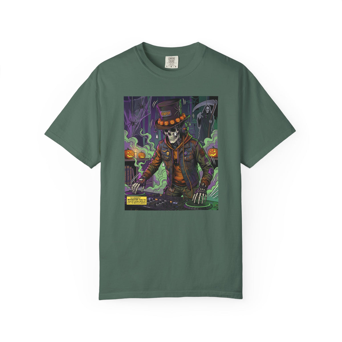 Skeleton DJ Halloween T-Shirt | Spooky Vibes, Pumpkin Lights