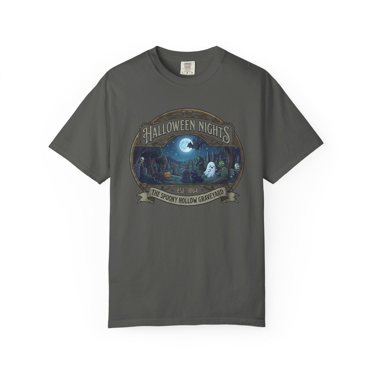 Halloween Nights Haunted Forest Ghosts T-shirt | Spooky Moonlit Design