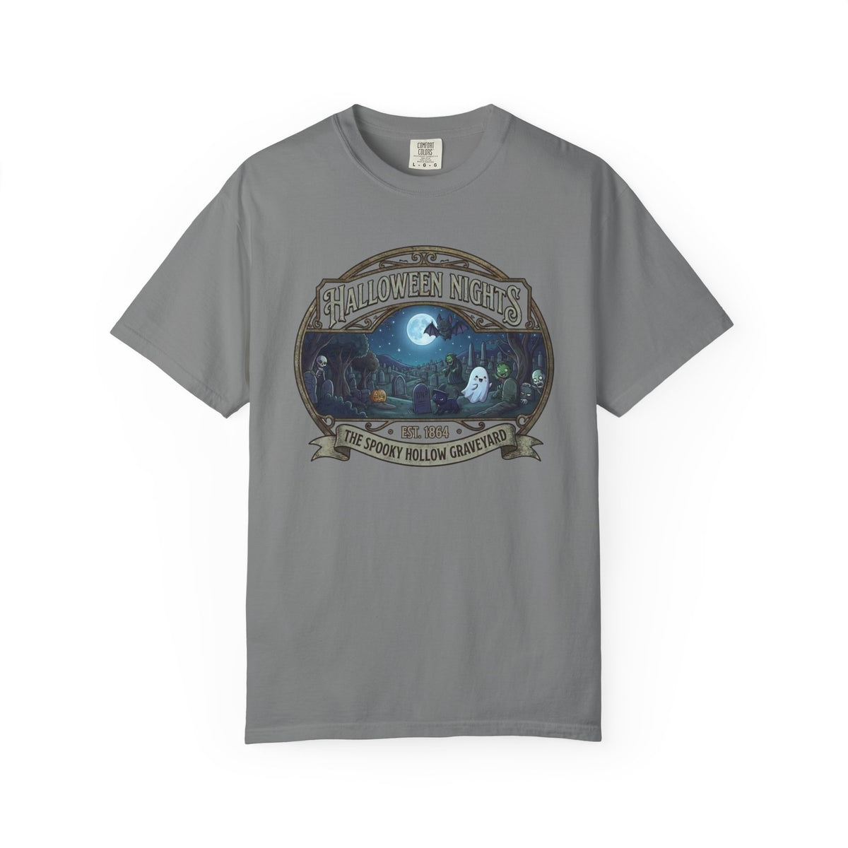 Halloween Nights Haunted Forest Ghosts T-shirt | Spooky Moonlit Design