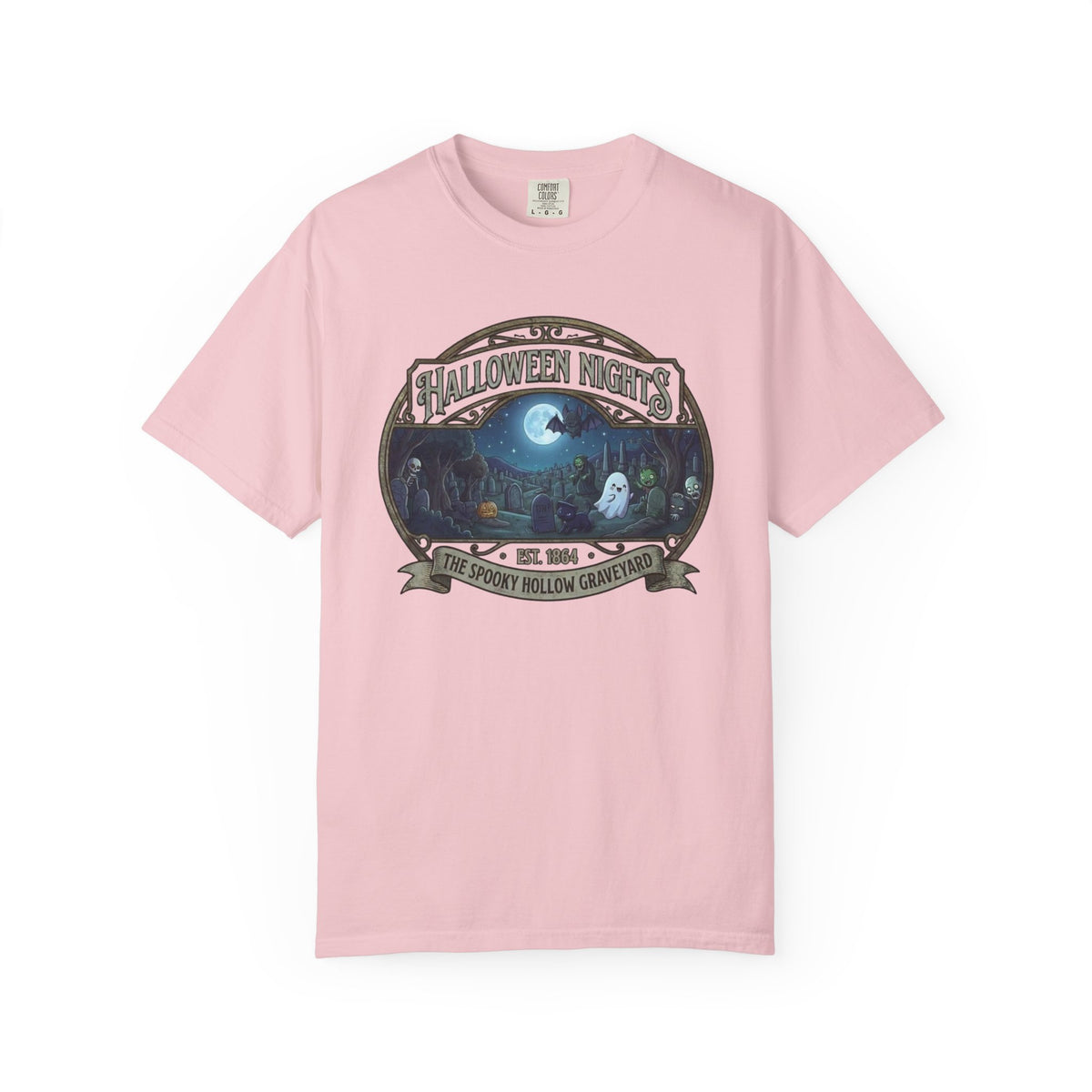 Halloween Nights Haunted Forest Ghosts T-shirt | Spooky Moonlit Design