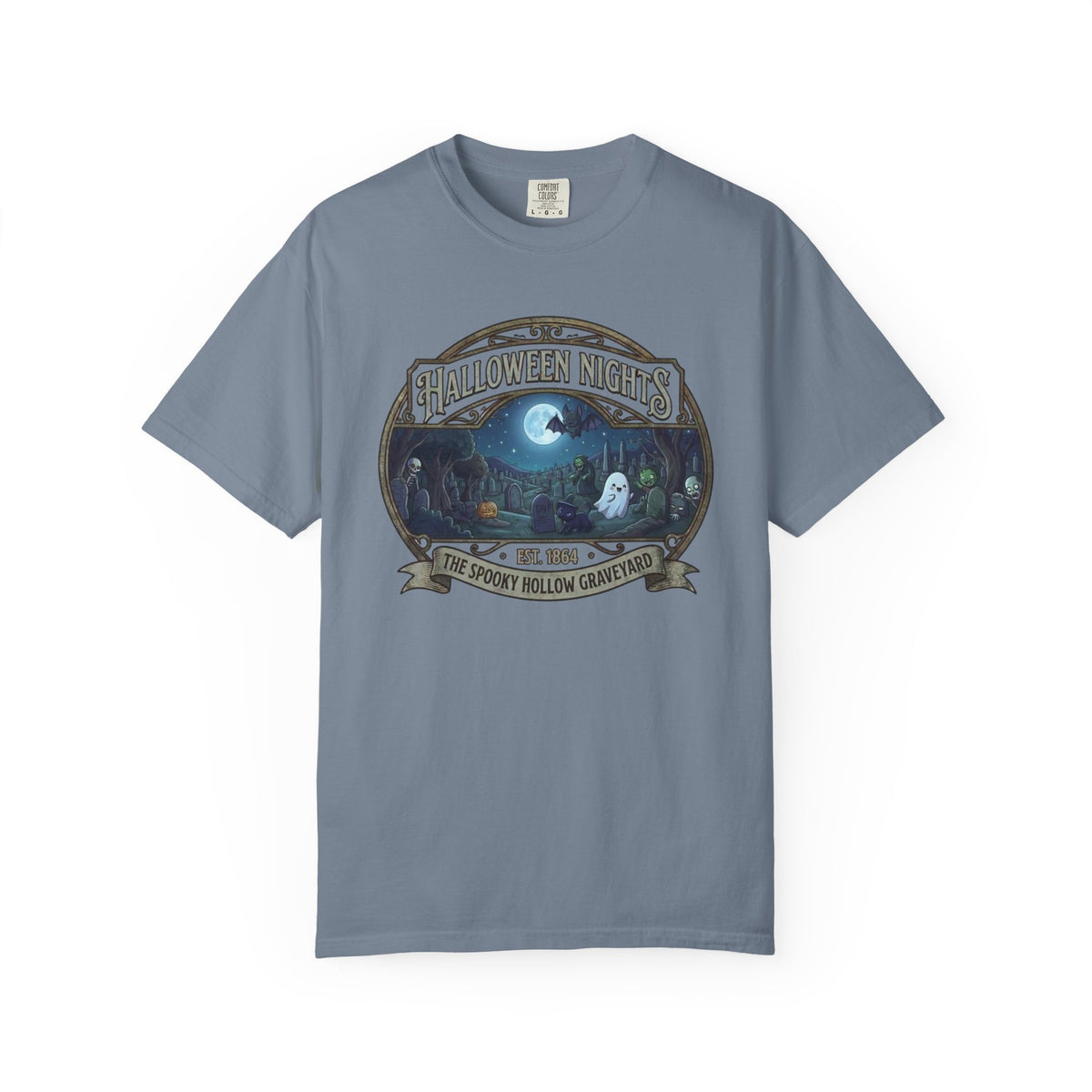 Halloween Nights Haunted Forest Ghosts T-shirt | Spooky Moonlit Design
