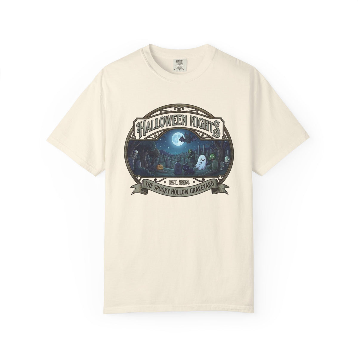 Halloween Nights Haunted Forest Ghosts T-shirt | Spooky Moonlit Design