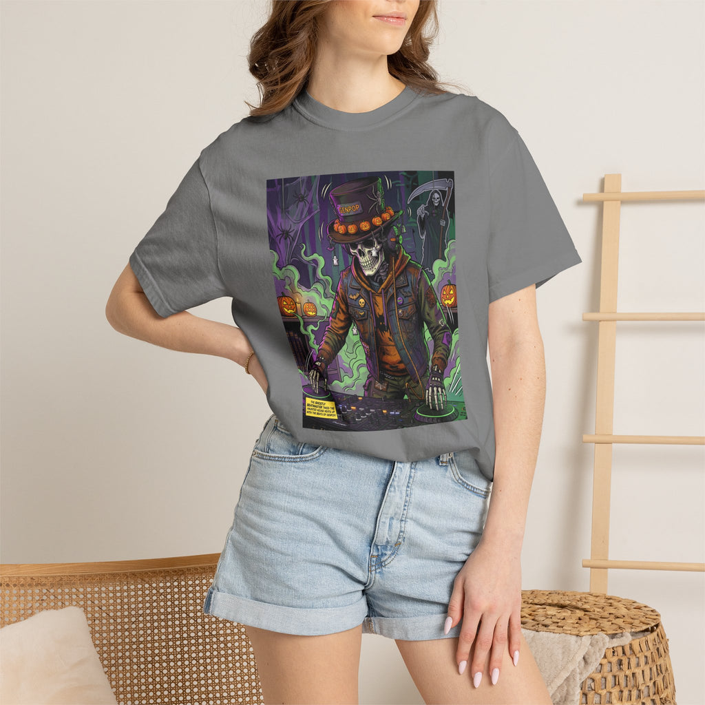 Skeleton DJ Halloween T-Shirt | Spooky Vibes, Pumpkin Lights