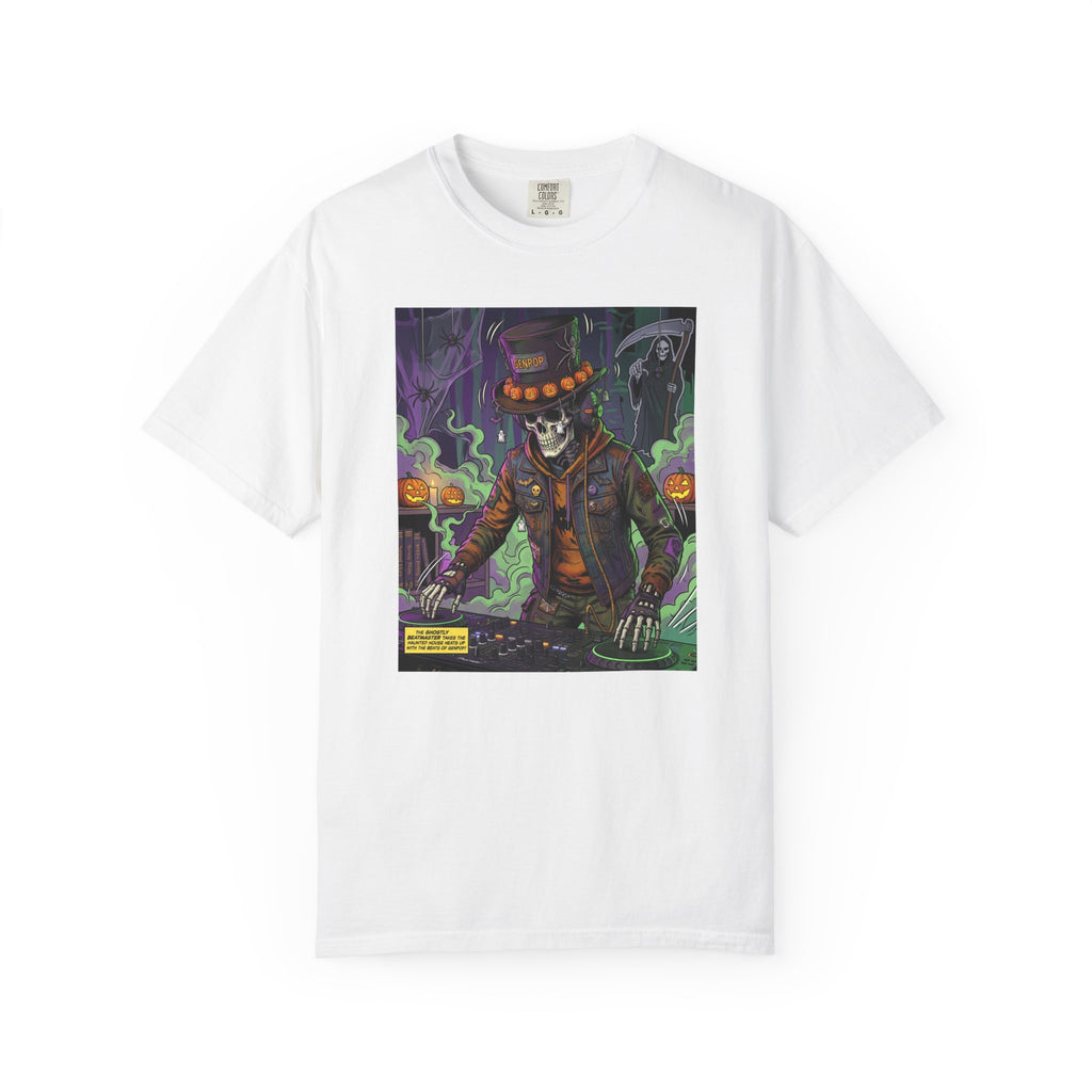 Skeleton DJ Halloween T-Shirt | Spooky Vibes, Pumpkin Lights