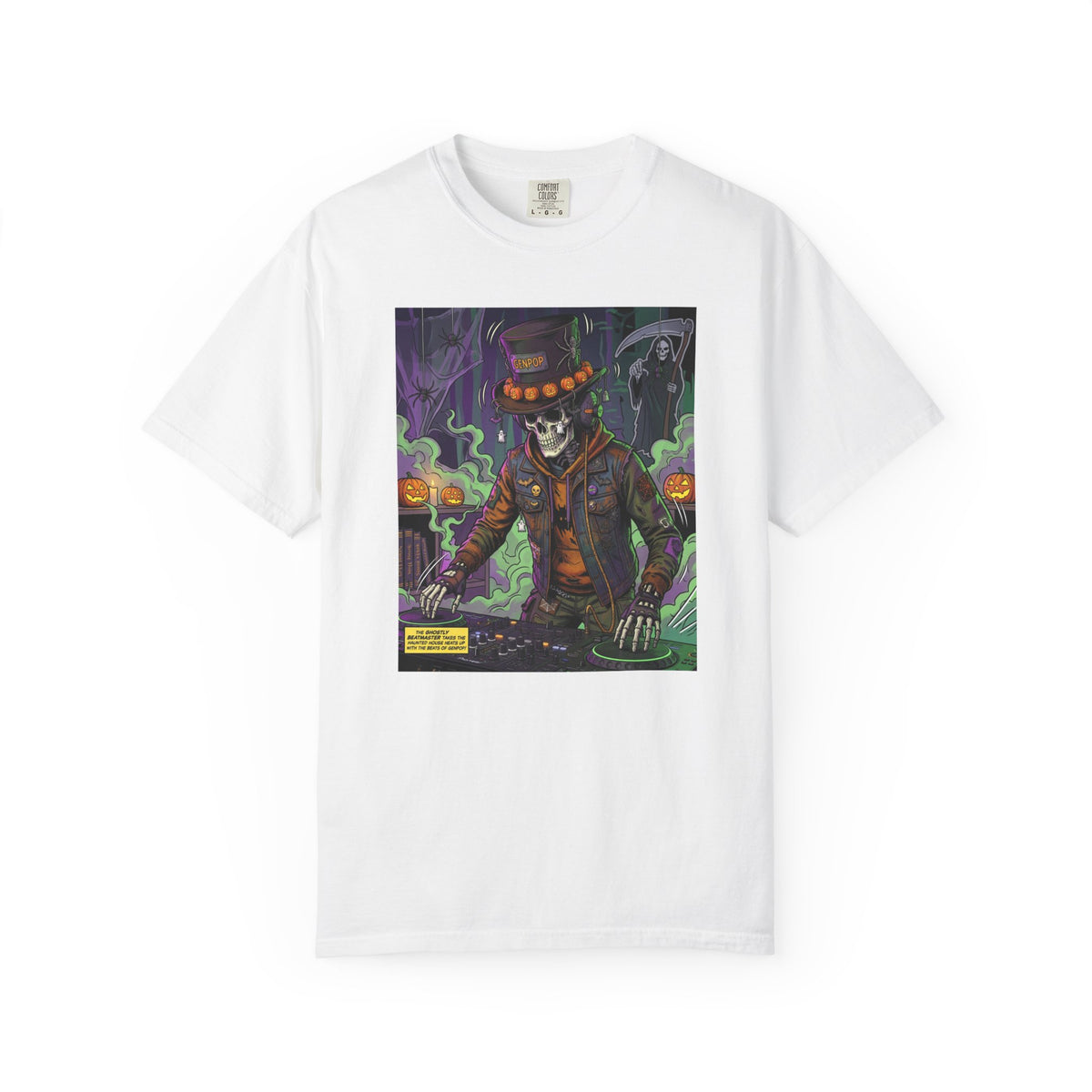 Skeleton DJ Halloween T-Shirt | Spooky Vibes, Pumpkin Lights