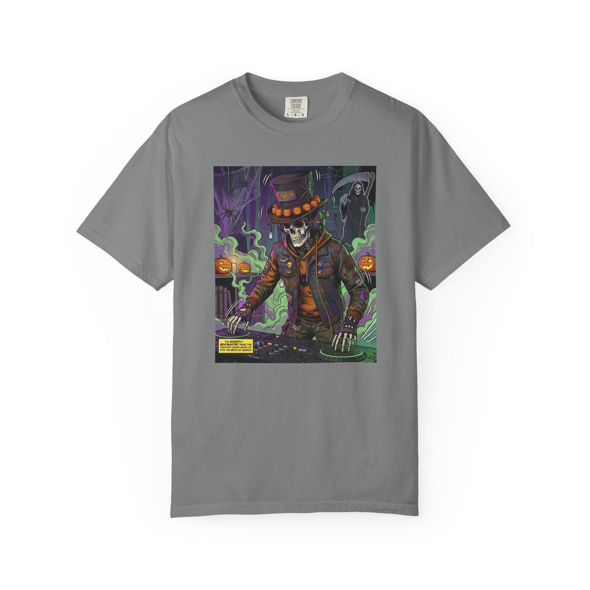Skeleton DJ Halloween T-Shirt | Spooky Vibes, Pumpkin Lights