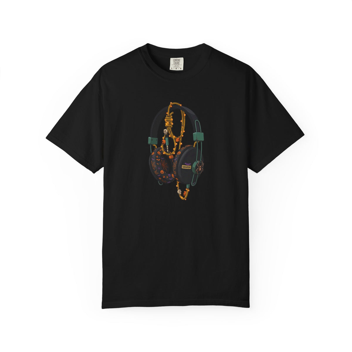 Halloween Headphones T-shirt | Retro Audio Graphic Tee
