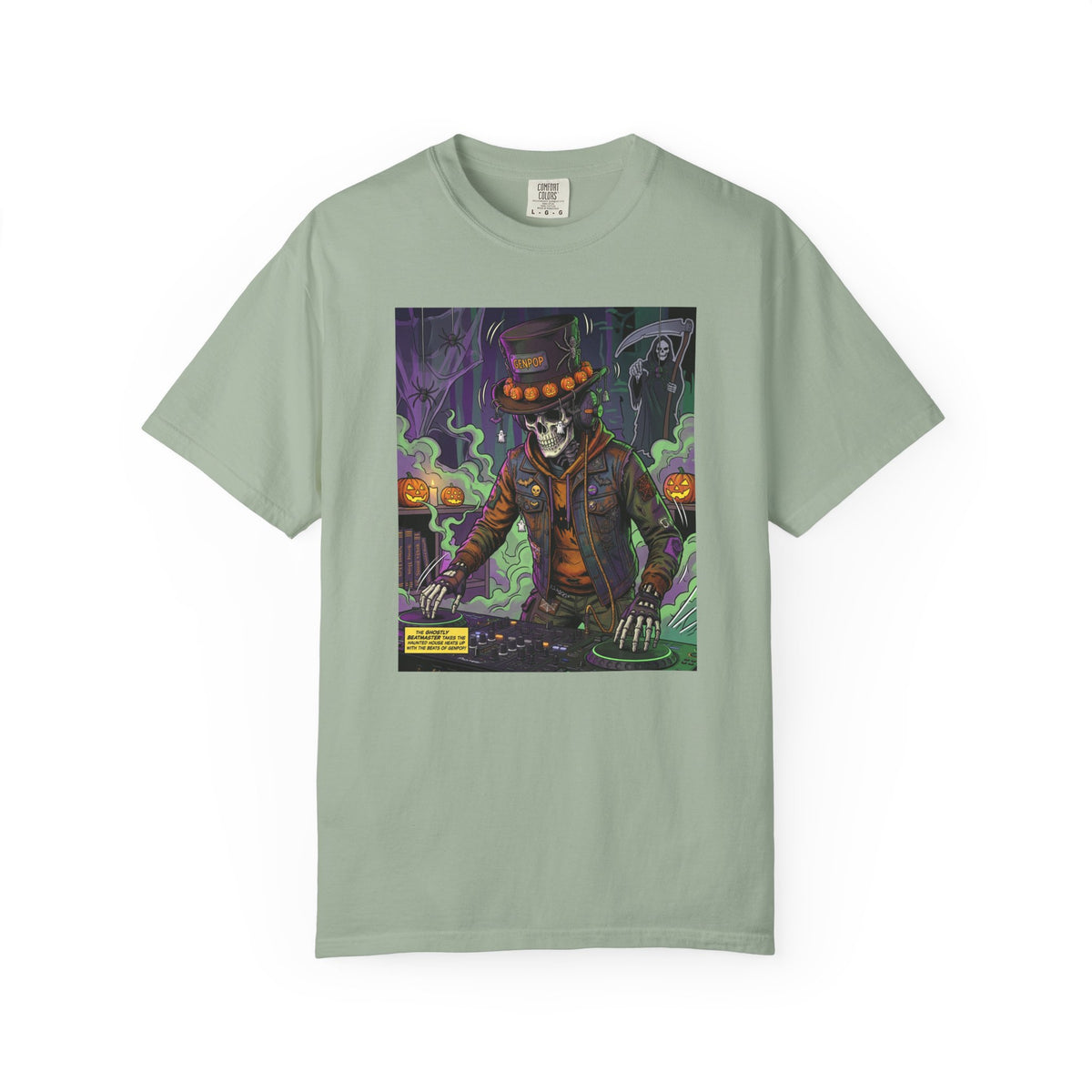 Skeleton DJ Halloween T-Shirt | Spooky Vibes, Pumpkin Lights