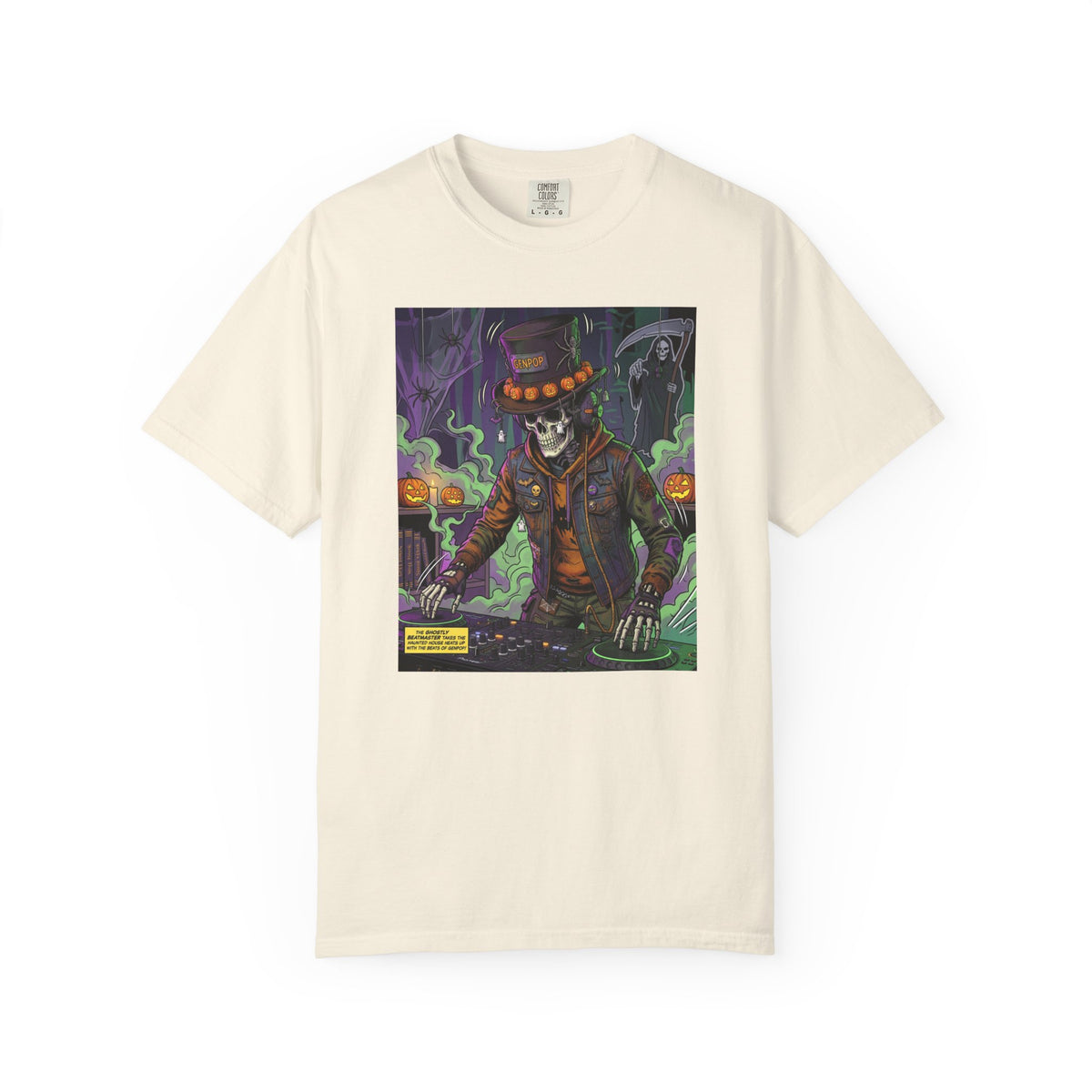 Skeleton DJ Halloween T-Shirt | Spooky Vibes, Pumpkin Lights