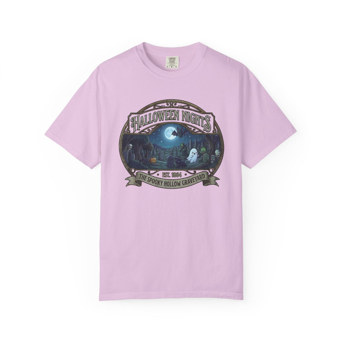Halloween Nights Haunted Forest Ghosts T-shirt | Spooky Moonlit Design