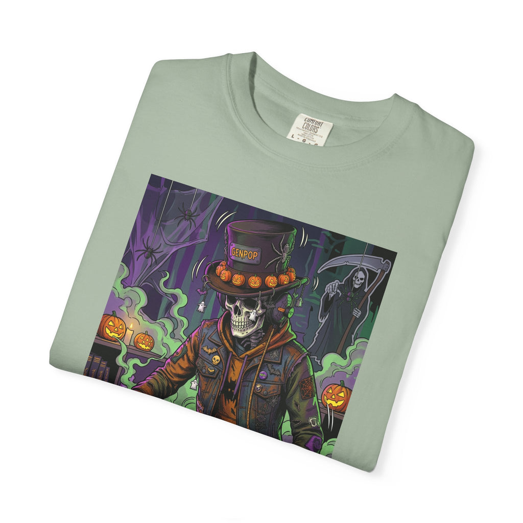 Skeleton DJ Halloween T-Shirt | Spooky Vibes, Pumpkin Lights
