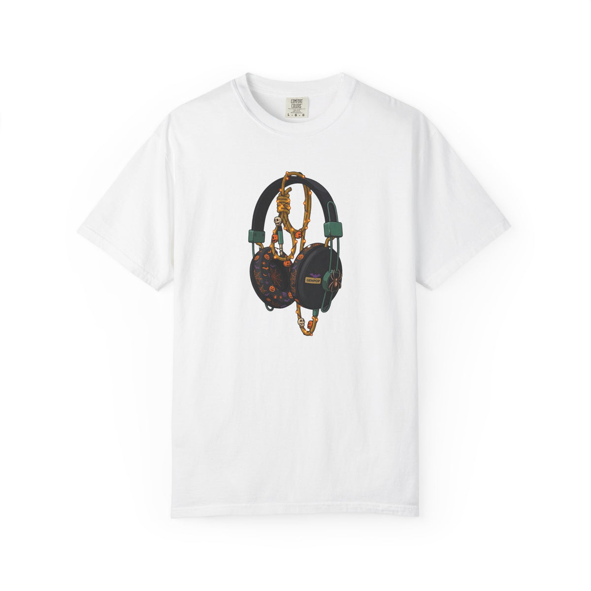 Halloween Headphones T-shirt | Retro Audio Graphic Tee