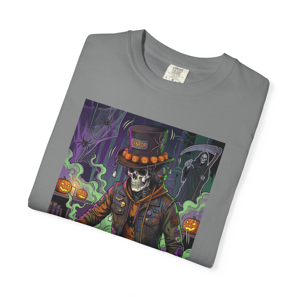Skeleton DJ Halloween T-Shirt | Spooky Vibes, Pumpkin Lights